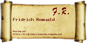 Fridrich Romuald névjegykártya